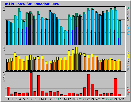 Daily usage for September 2025