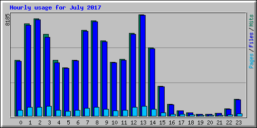 Hourly usage for July 2017