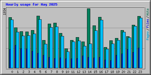 Hourly usage for May 2025
