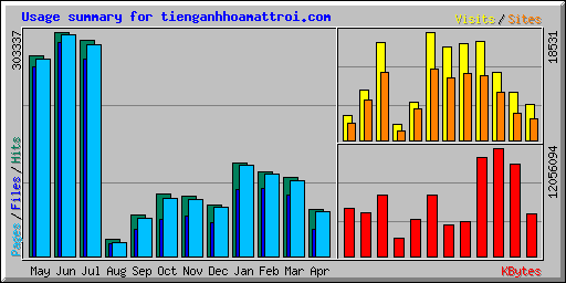 Usage summary for tienganhhoamattroi.com